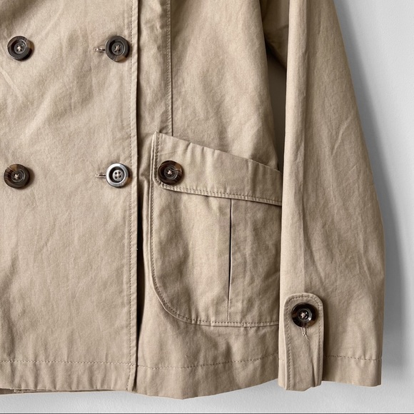 NEW 100% Cotton Short Trench Jacket in Khaki *Note - Picture 3 of 14